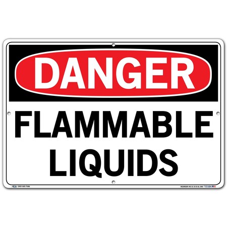 Vestil Aluminum Sign, 12-1/2" H, 18-1/2" W, Rectangle, English, SI-D-19-D-AL-080 SI-D-19-D-AL-080